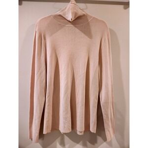 Chico's Women's‎ Knit Turtleneck Sweater Size 3 Pale Pink Long Sleeve